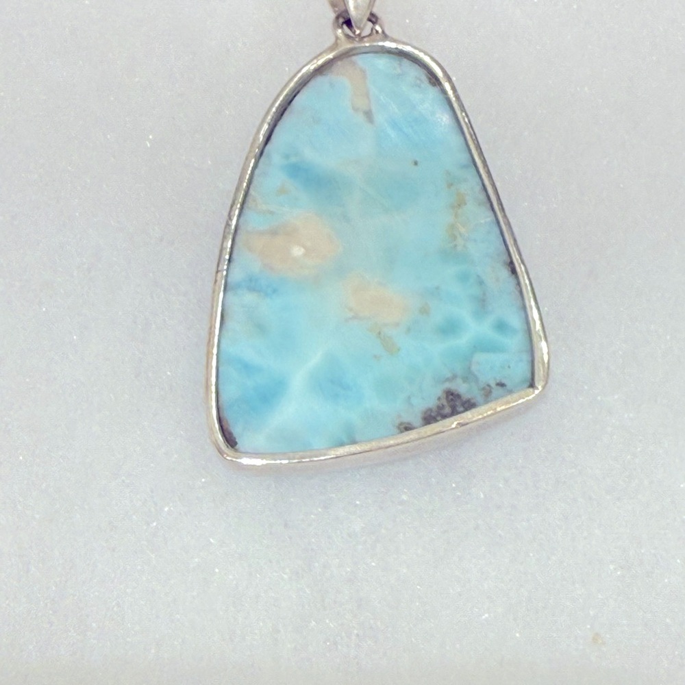 Sterling Silver Caribbean Larimar Pendant - Picture 4 of 6